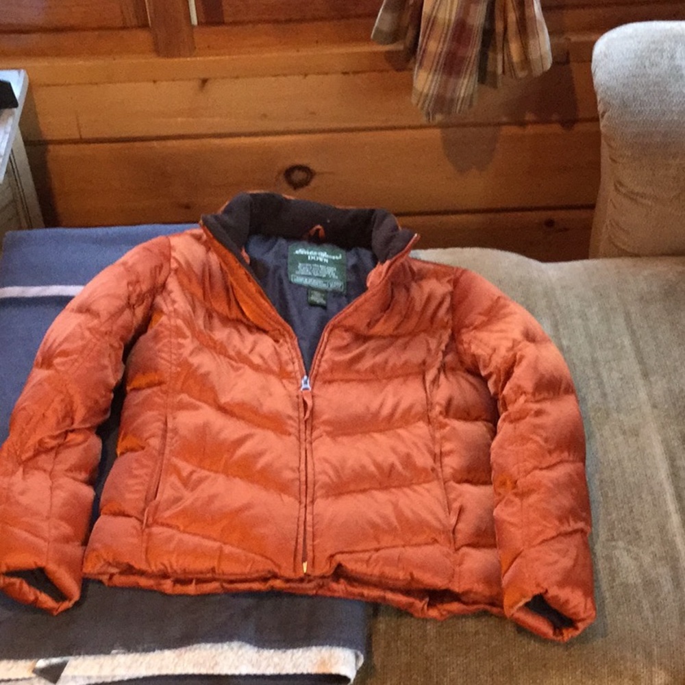 Burnt orange Eddie Bauer Down coat.